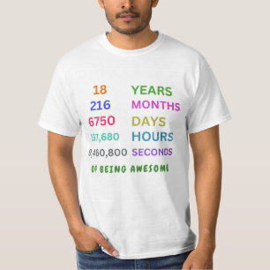18e verjaardag cadeau tshirt