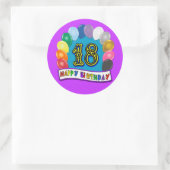 18e verjaardag cadeaus met gesorteerd ballonontwer ronde sticker (Tas)
