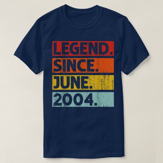 18e verjaardag cadeautjes sinds juni 2004 18 jaar t-shirt (Design voorkant)