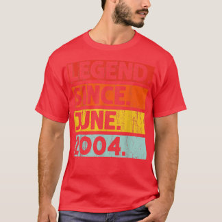 18e verjaardag cadeautjes sinds juni 2004 18 jaar t-shirt