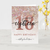 18e verjaardag Chic Glitter Ombre Kaart (Gele Bloem)