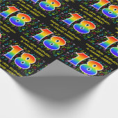 18e verjaardag: Colorful Music Symbols, Rainbow 18 Cadeaupapier (Hoek)