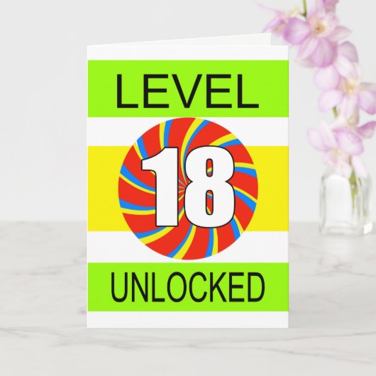 18e verjaardag computergamer kaart (Orchidee)