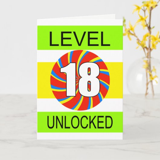 18e verjaardag computergamer kaart (Gele Bloem)