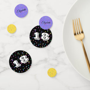 18e verjaardag Confetti op Confetti en aangepaste 