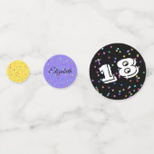 18e verjaardag Confetti op Confetti en aangepaste  (Achterkanten)