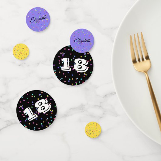 18e verjaardag Confetti op Confetti en aangepaste  (Groep)