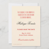 18e verjaardag Cotillion Debut Sparen de Datum Fot Save The Date (Achterkant)