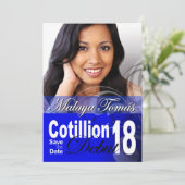 18e verjaardag Cotillion Debut Sparen de Datum Fot Save The Date (Staand voorkant)