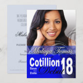 18e verjaardag Cotillion Debut Sparen de Datum Fot Save The Date (Voorkant / Achterkant)