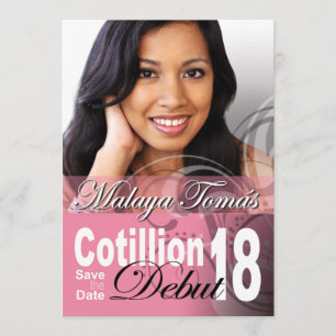 18e verjaardag Cotillion Debut Sparen de Datum Fot Save The Date