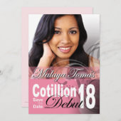 18e verjaardag Cotillion Debut Sparen de Datum Fot Save The Date (Voorkant / Achterkant)