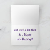 18e verjaardag, dochter, grote paarse tekst, wit. kaart (Binnen)