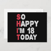 18e verjaardag dus blij dat ik 18 ben vandaag Gift Briefkaart (Voorkant / Achterkant)