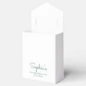 18e verjaardag Elegant Green Glitter Drip Script Bedankdoosjes (Geopend)