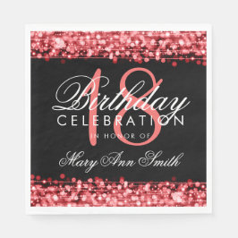 18e verjaardag Elegant Party Sparkles Red Servet