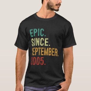 18e verjaardag Epic sinds september 2005 18 jaar o T-shirt