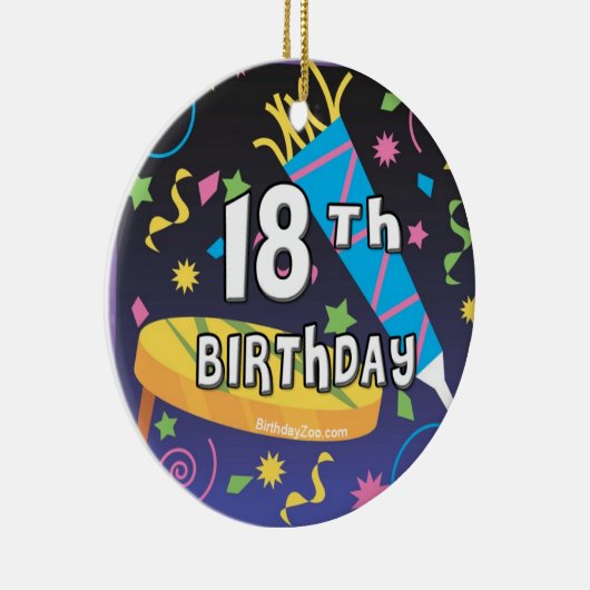 18e verjaardag Favors Keramisch Ornament (Rechts)