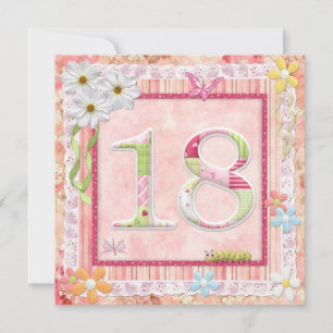18e verjaardag feest scrapbooking stijl kaart