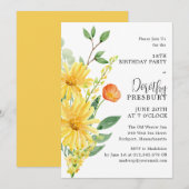 18e Verjaardag Feest Voorjaar Gele Bloemen Kaart (Voorkant / Achterkant)