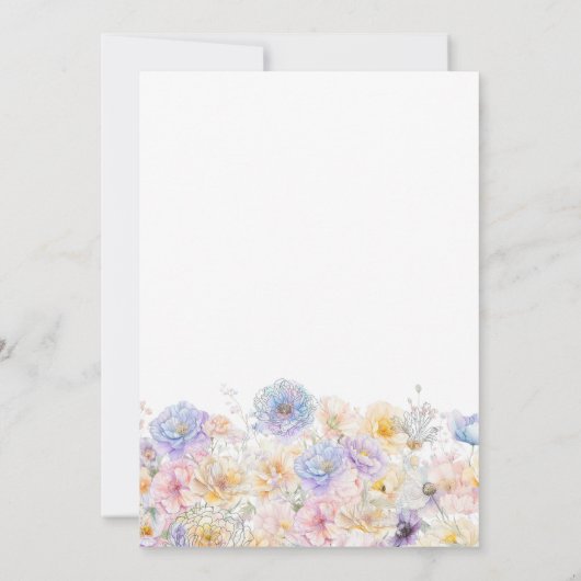 18e Verjaardag Feest Voorjaar Waterverf Bloemen Kaart (Achterkant)