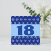 18e verjaardag Festive Blue Stars W874 Kaart (Staand voorkant)