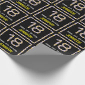 18e verjaardag: Floral Flowers Number, Custom Name Cadeaupapier (Hoek)