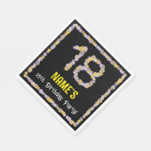 18e verjaardag: Floral Flowers Number, Custom Name Servet (Hoek)