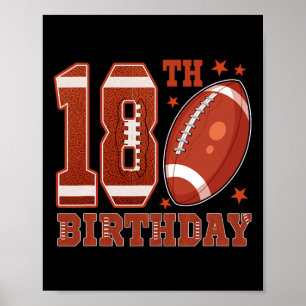 18e Verjaardag Football Thema 18 Jaar Oud Jongen G Poster
