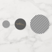 18e Verjaardag Foto Black White Gold Party Confetti (Voorkanten)