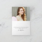 18e Verjaardag Foto Blush Roze Bloemen Gevouwen Da Bedankkaart (Binnen)