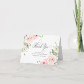18e Verjaardag Foto Blush Roze Bloemen Gevouwen Da Bedankkaart (Voorkant)