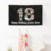 18e verjaardag Foto Collage gelukkig verjaardagsev Spandoek (Insitu)