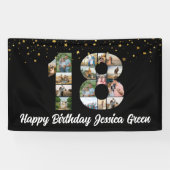 18e verjaardag Foto Collage gelukkig verjaardagsev Spandoek (Horizontaal)