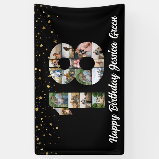 18e verjaardag Foto Collage gelukkig verjaardagsev Spandoek (Verticaal)