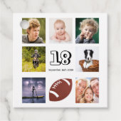 18e verjaardag foto collage jongen bedankt bedankjes labels (Voorkant)