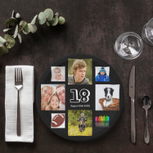18e verjaardag foto collage jongen zwarte