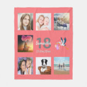 18e verjaardag foto collage meisje koraal fleece deken (Voorkant)