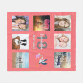 18e verjaardag foto collage meisje koraal fleece deken (Voorkant (Horizontaal))