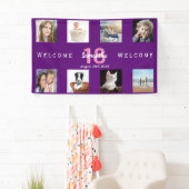 18e verjaardag foto collage meisje paars spandoek (Insitu)