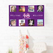 18e verjaardag foto collage meisje paars spandoek (Insitu)