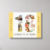 18e verjaardag Foto Collage nummer 18 Neutraal Canvas Afdruk (Voorkant)
