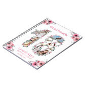 18e verjaardag Foto Collage Pink Flower Guest Book Notitieboek (Linkerzijde)