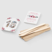 18e verjaardag Foto Collage Pink Girl Flower White Handwaaier (Niet-gemonteerd)