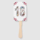 18e verjaardag Foto Collage Pink Girl Flower White Handwaaier (Voorkant)