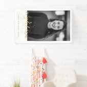 18e verjaardag Foto Gold Confetti Spandoek (Insitu)