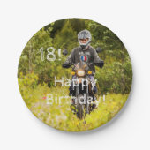 18e verjaardag foto jongen papieren bordje (Voorkant)