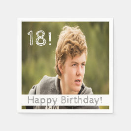 18e verjaardag foto jongen servet