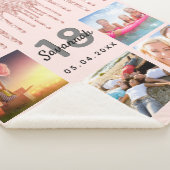 18e verjaardag foto roos gouden blush naam sherpa deken (3/4)