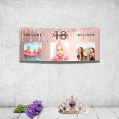 18e verjaardag foto roos gouden glitter sparkle spandoek